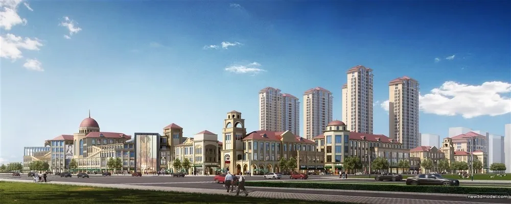 3D Models of Commercial Building – Exterior 3D Scenes – 124 – VRAY