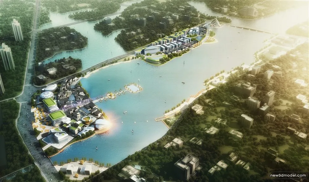 3D Models of Commercial Building – Exterior 3D Scenes – 125 – VRAY