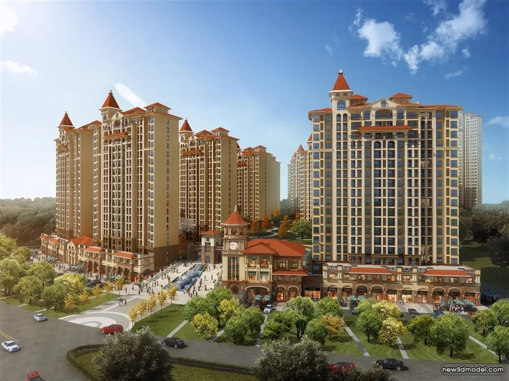 3D Models of Commercial Building – Exterior 3D Scenes – 126 – VRAY