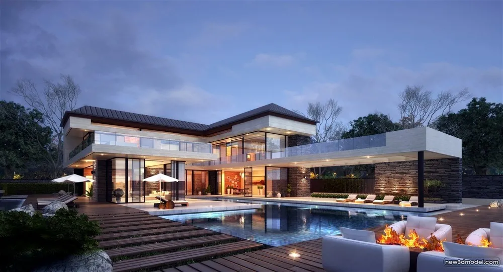 3D Models of Commercial Building – Exterior 3D Scenes – 138 – VRAY