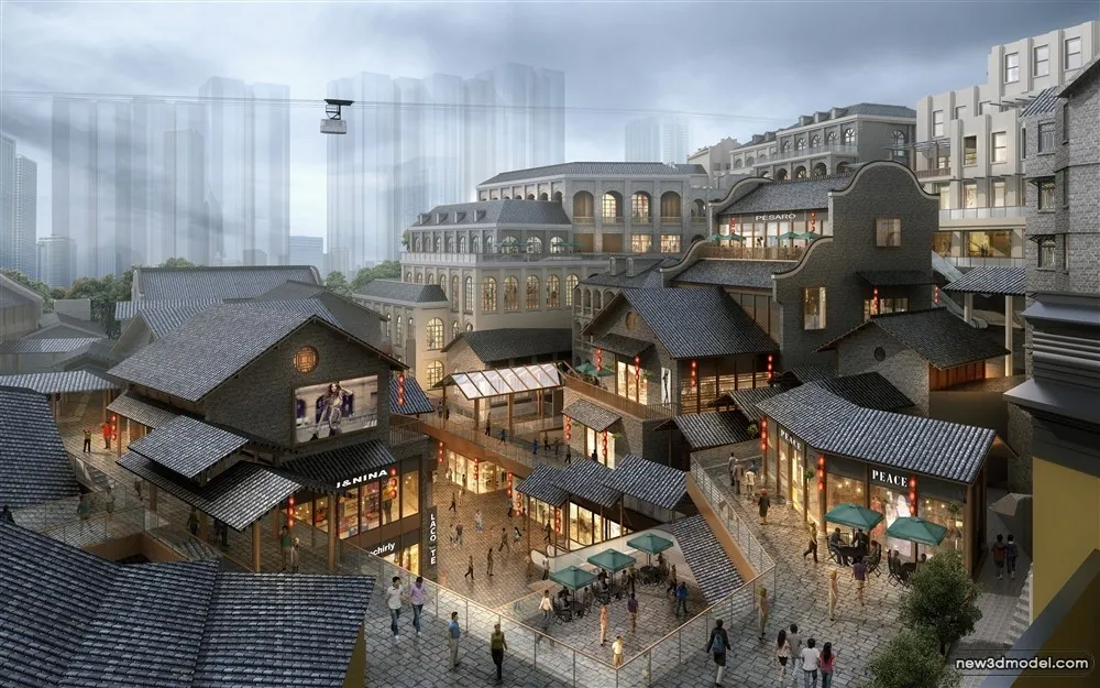 3D Models of Commercial Building – Exterior 3D Scenes – 140 – VRAY