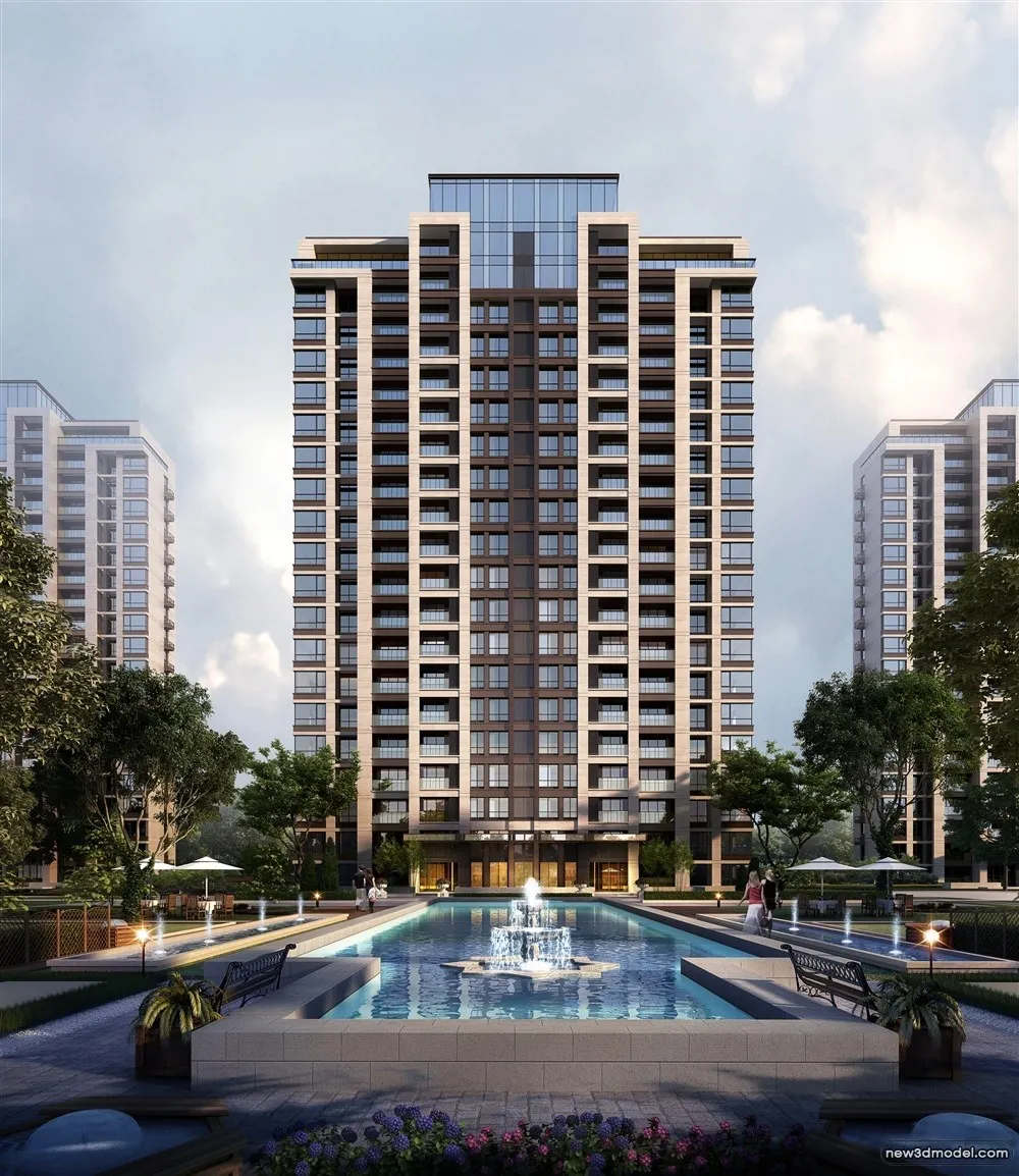 3D Models of Commercial Building – Exterior 3D Scenes – 142 – VRAY