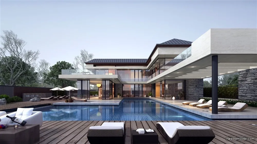 3D Models of Commercial Building – Exterior 3D Scenes – 143 – VRAY