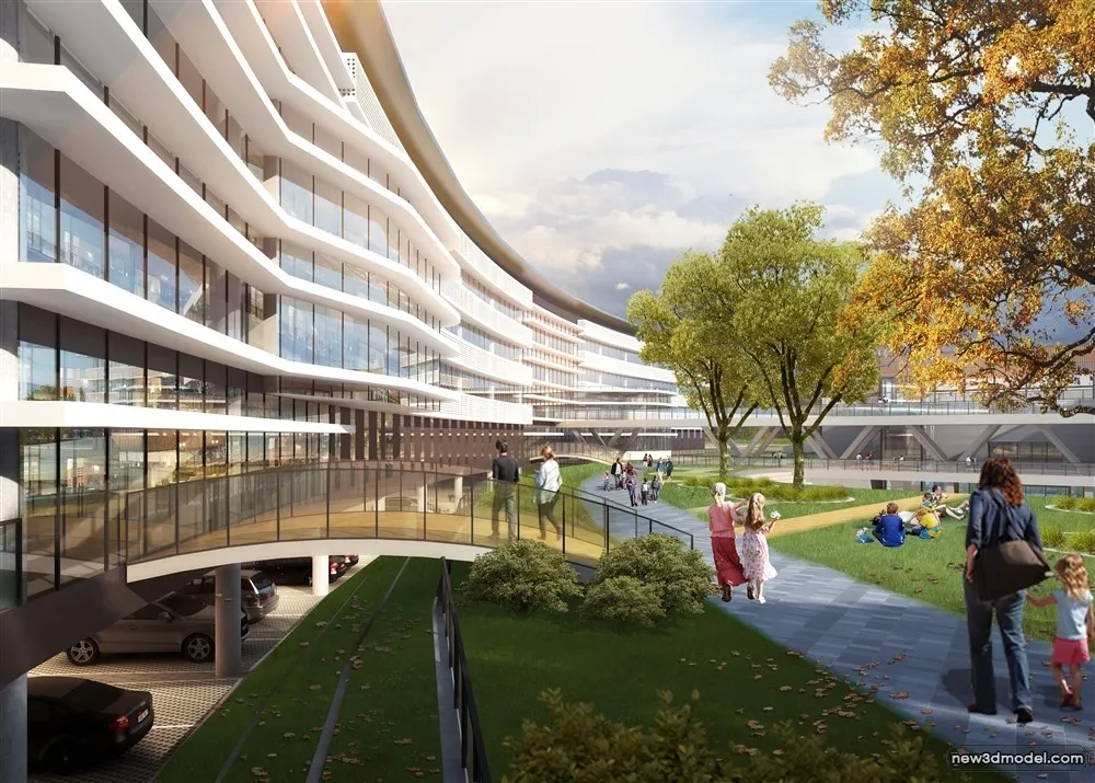 3D Models of Commercial Building – Exterior 3D Scenes – 151 – VRAY