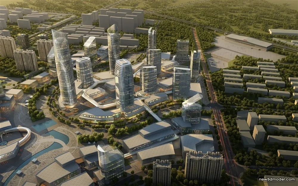 3D Models of Commercial Building – Exterior 3D Scenes – 152 – VRAY