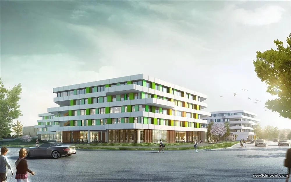 3D Models of Commercial Building – Exterior 3D Scenes – 153 – VRAY