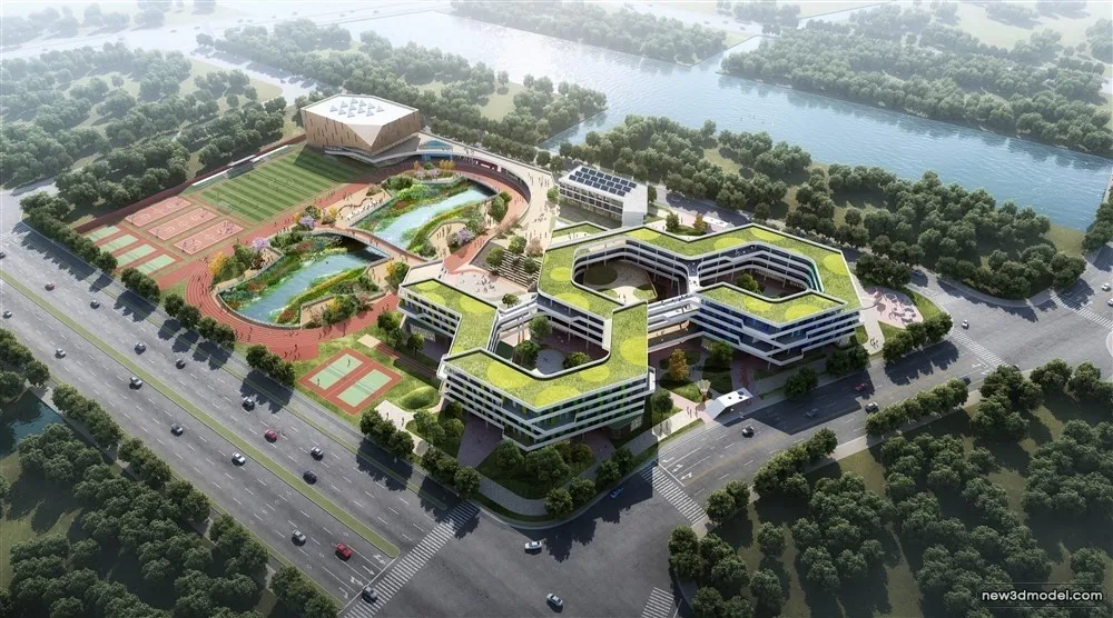 3D Models of Commercial Building – Exterior 3D Scenes – 154 – VRAY