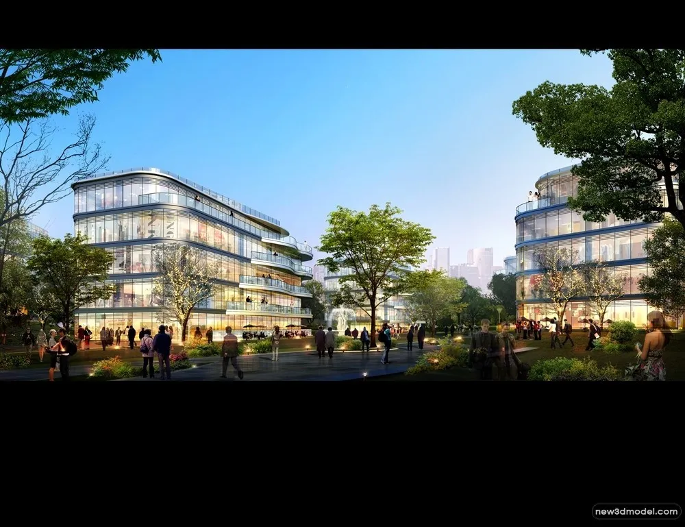 3D Models of Commercial Building – Exterior 3D Scenes – 155 – VRAY