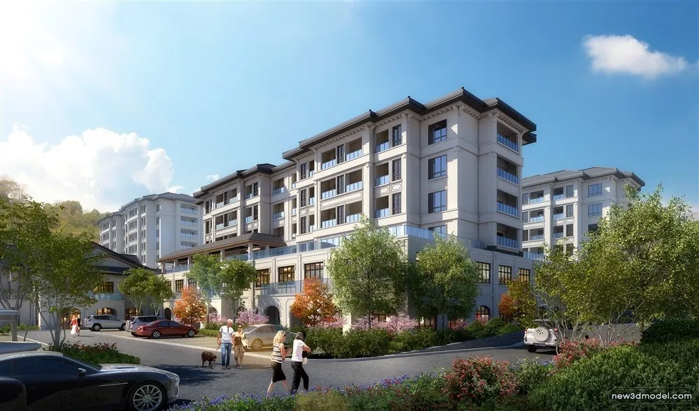 3D Models of Commercial Building – Exterior 3D Scenes – 159 – VRAY