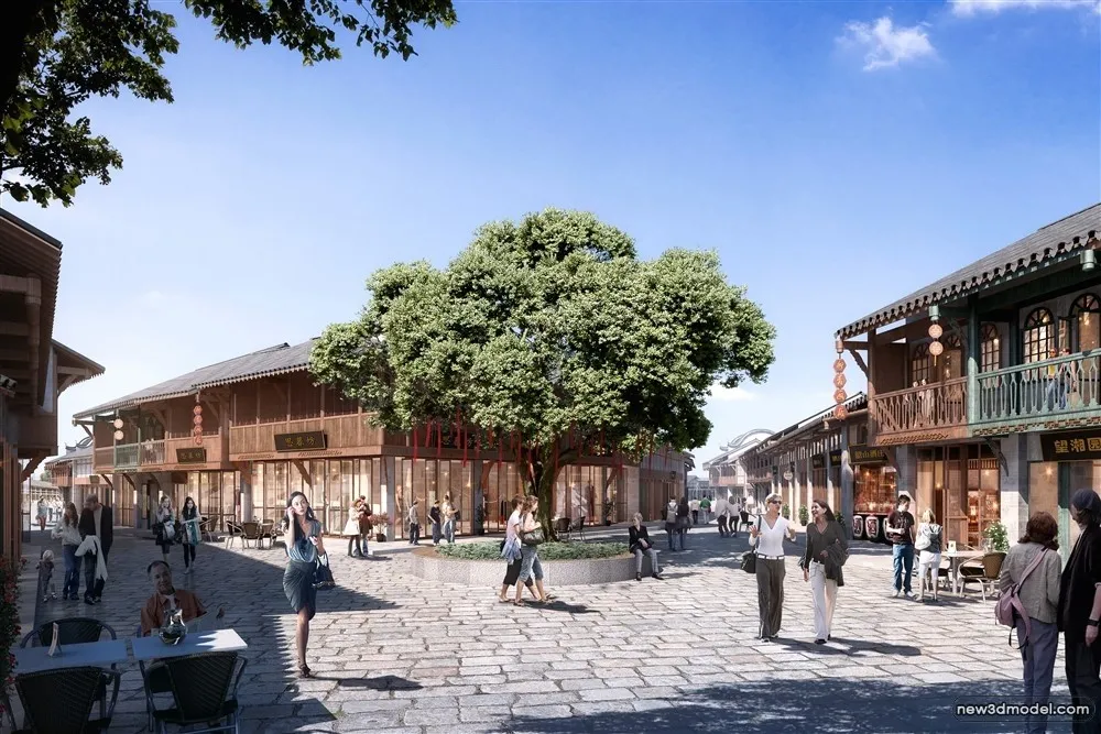 3D Models of Commercial Building – Exterior 3D Scenes – 163 – VRAY