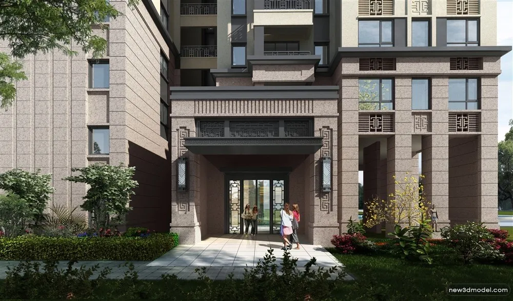 3D Models of Commercial Building – Exterior 3D Scenes – 168 – VRAY