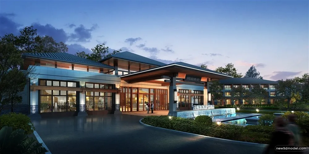 3D Models of Commercial Building – Exterior 3D Scenes – 170 – VRAY