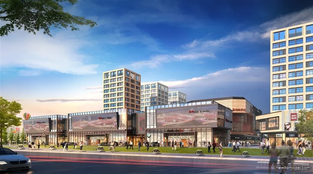 3D Models of Commercial Building – Exterior 3D Scenes – 172 – VRAY