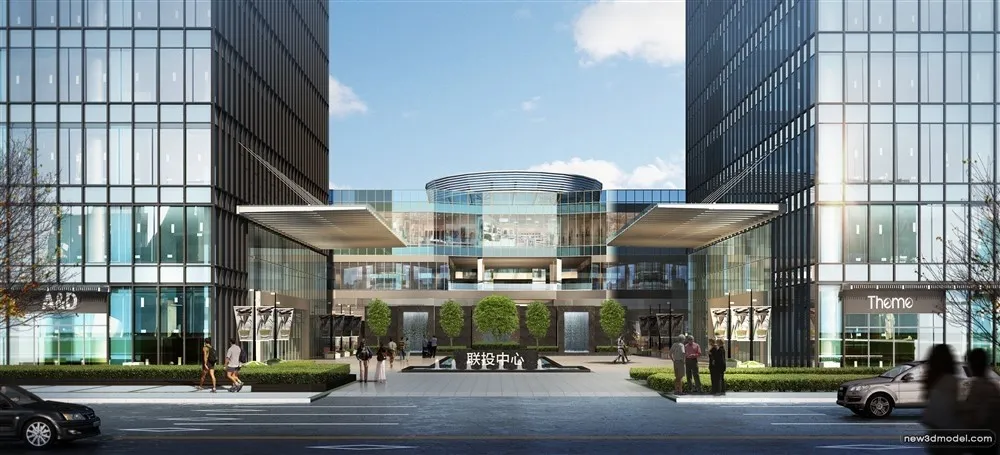 3D Models of Commercial Building – Exterior 3D Scenes – 173 – VRAY