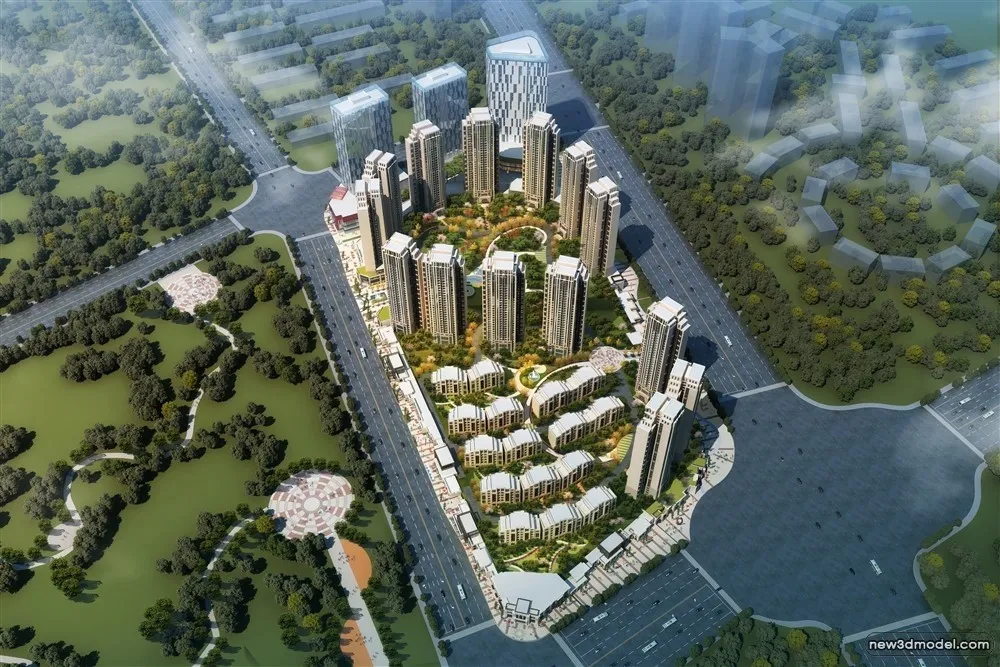 3D Models of Commercial Building – Exterior 3D Scenes – 175 – VRAY