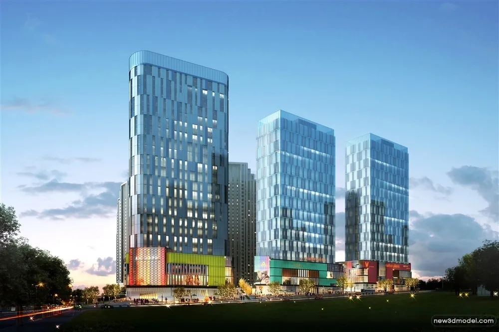 3D Models of Commercial Building – Exterior 3D Scenes – 176 – VRAY