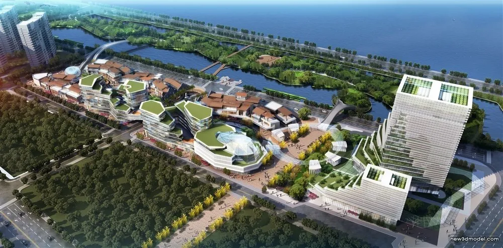 3D Models of Commercial Building – Exterior 3D Scenes – 177 – VRAY