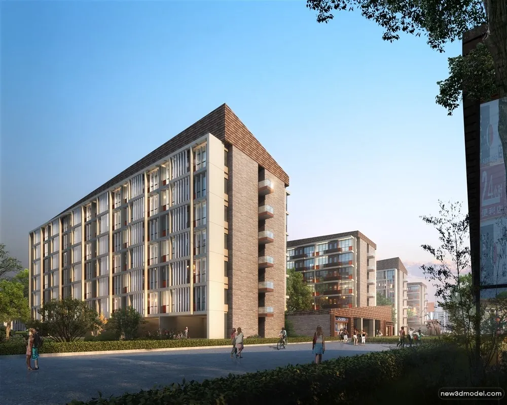 3D Models of Commercial Building – Exterior 3D Scenes – 183 – VRAY