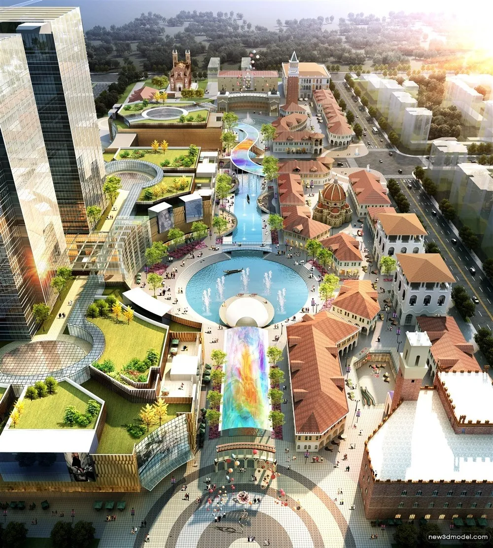 3D Models of Commercial Building – Exterior 3D Scenes – 184 – VRAY