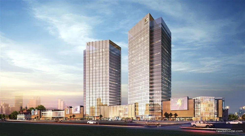 3D Models of Commercial Building – Exterior 3D Scenes – 185 – VRAY