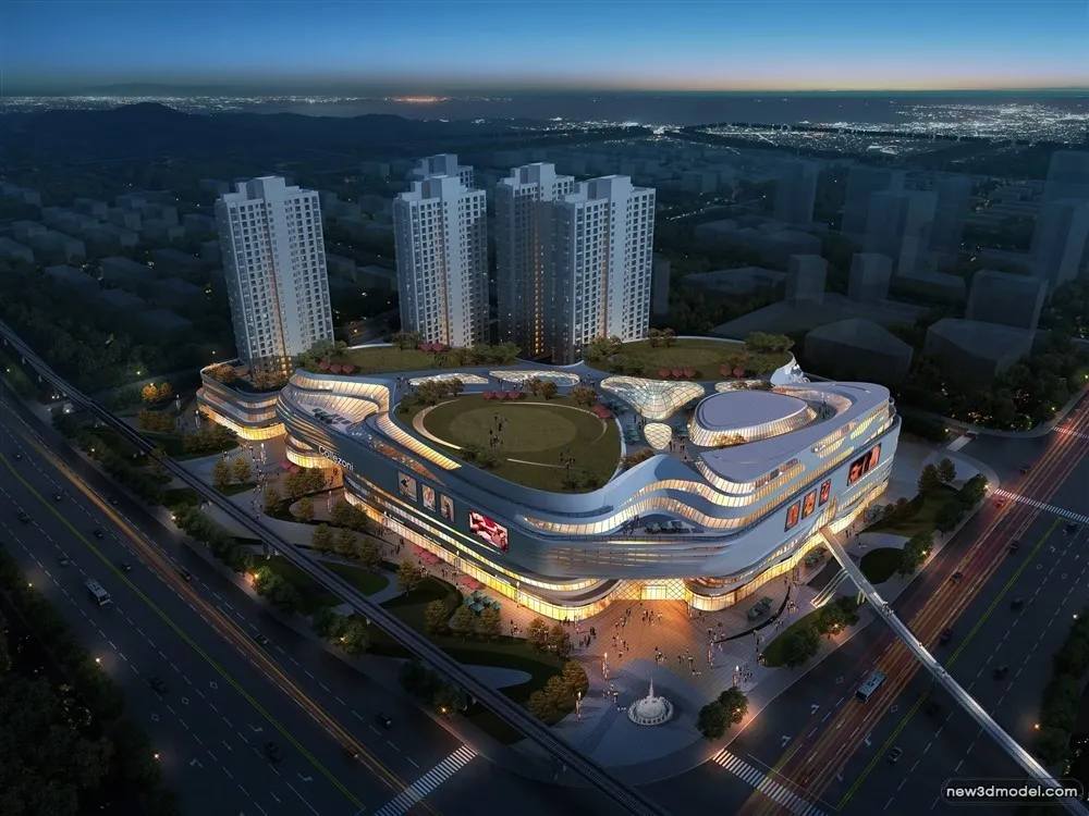 3D Models of Commercial Building – Exterior 3D Scenes – 194 – VRAY