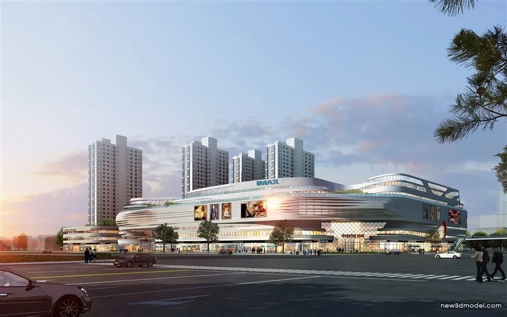 3D Models of Commercial Building – Exterior 3D Scenes – 195 – VRAY