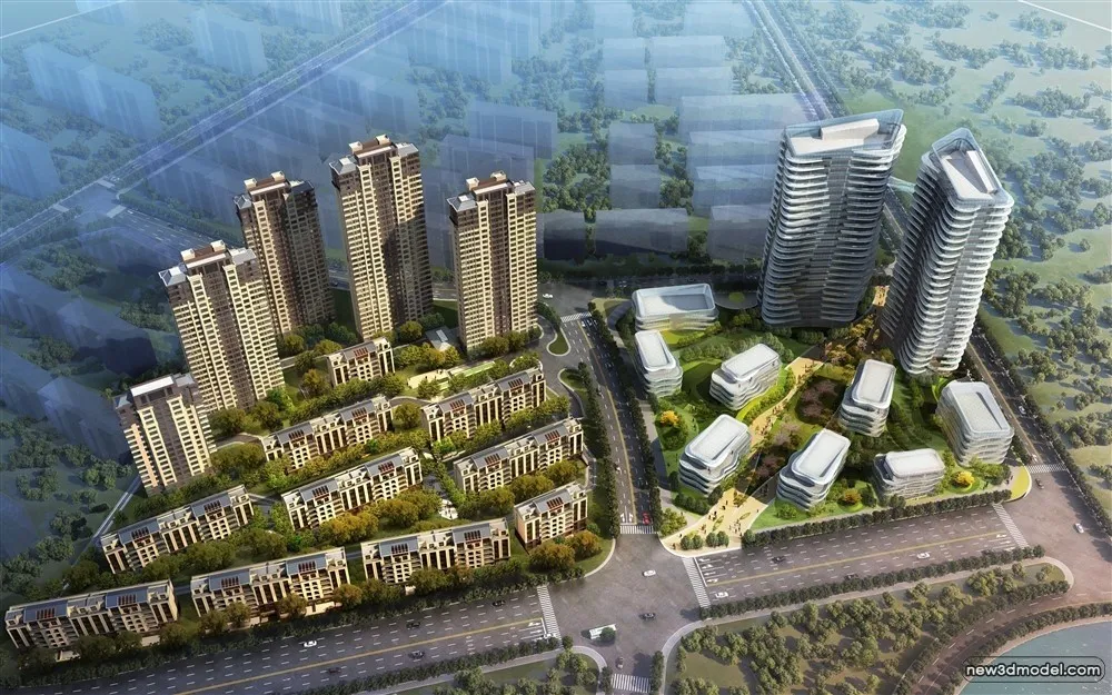 3D Models of Commercial Building – Exterior 3D Scenes – 197 – VRAY