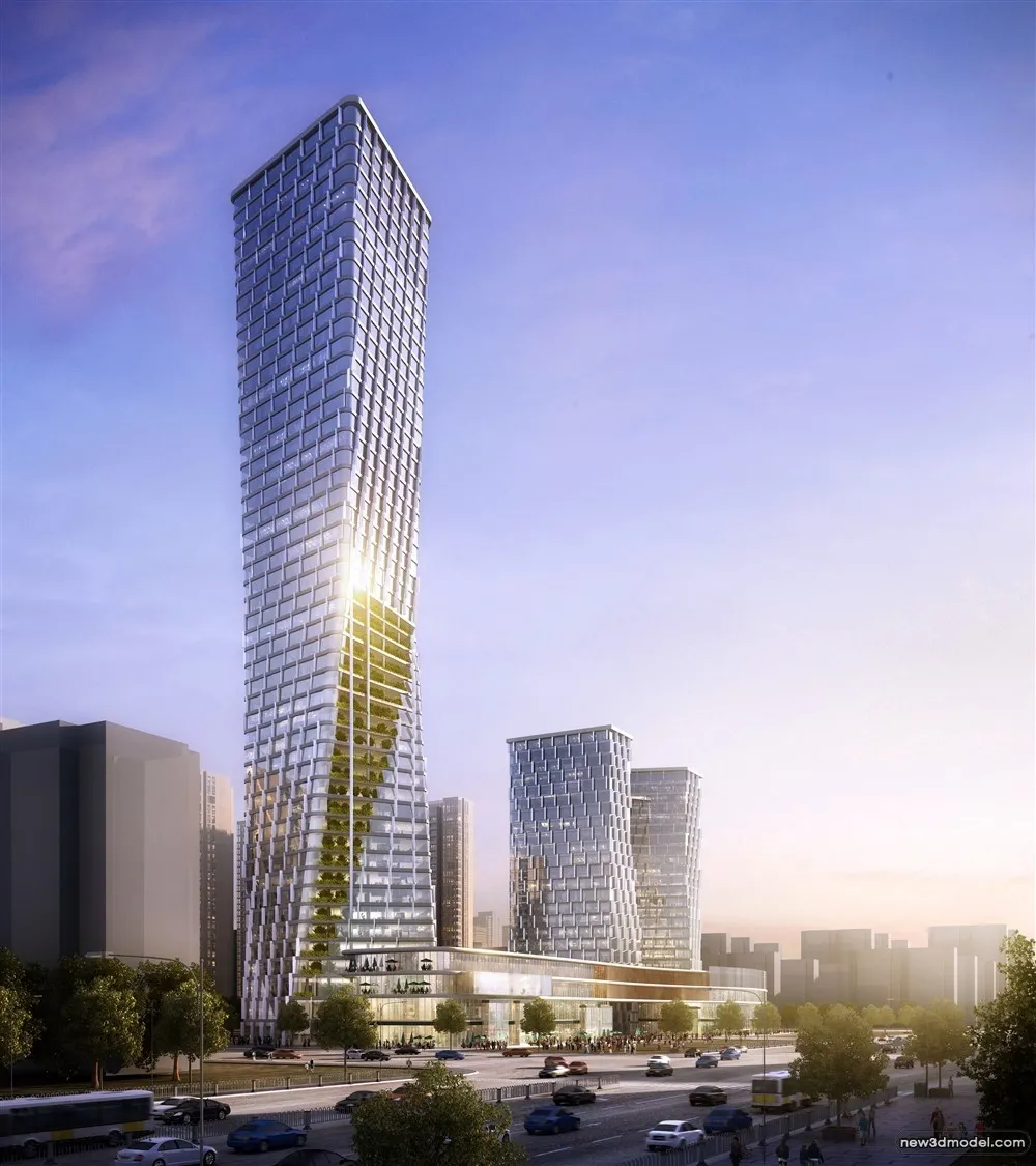 3D Models of Commercial Building – Exterior 3D Scenes – 201 – VRAY