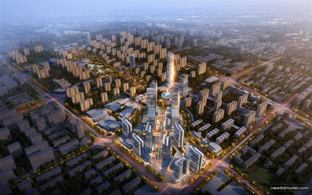 3D Models of Commercial Building – Exterior 3D Scenes – 202 – VRAY