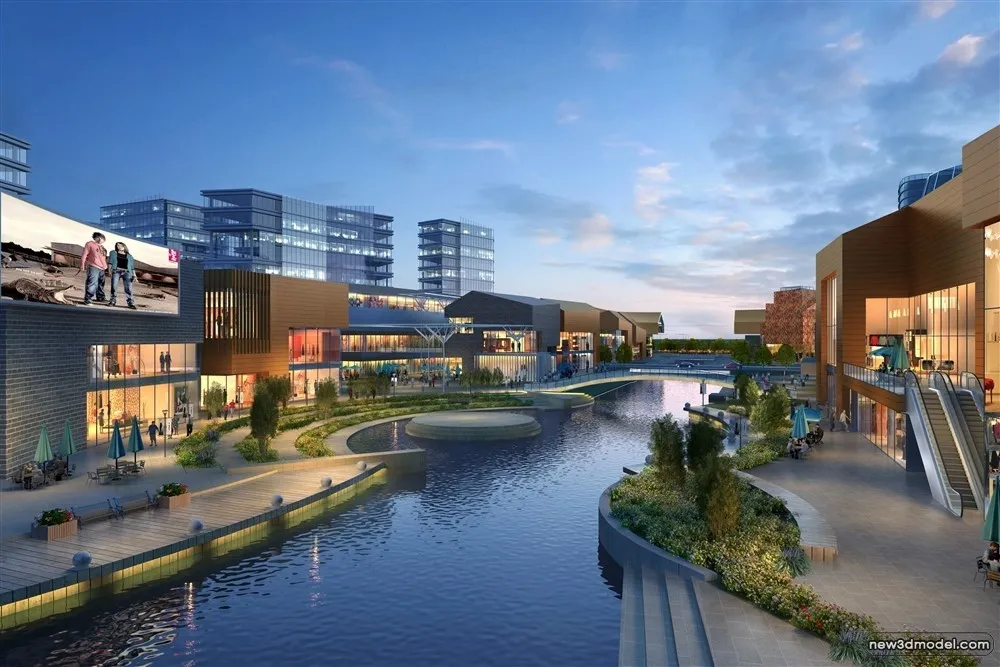 3D Models of Commercial Building – Exterior 3D Scenes – 203 – VRAY