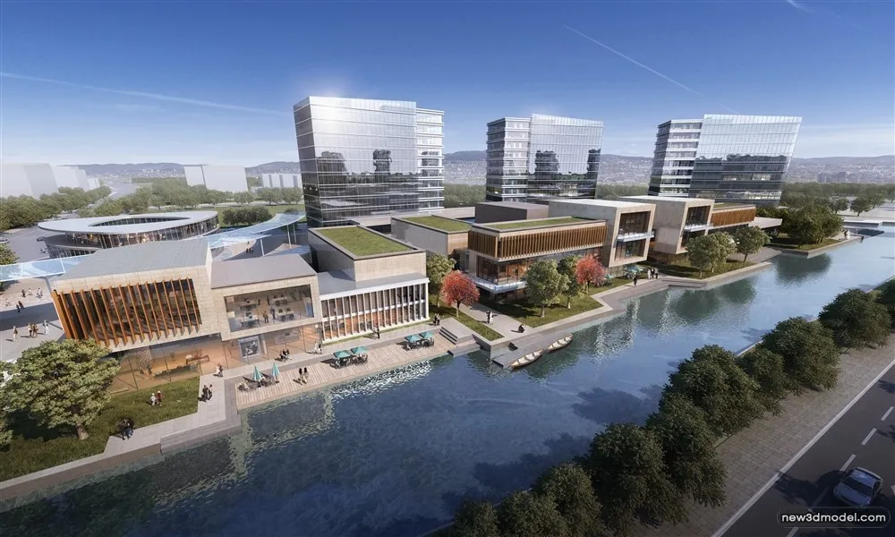 3D Models of Commercial Building – Exterior 3D Scenes – 204 – VRAY