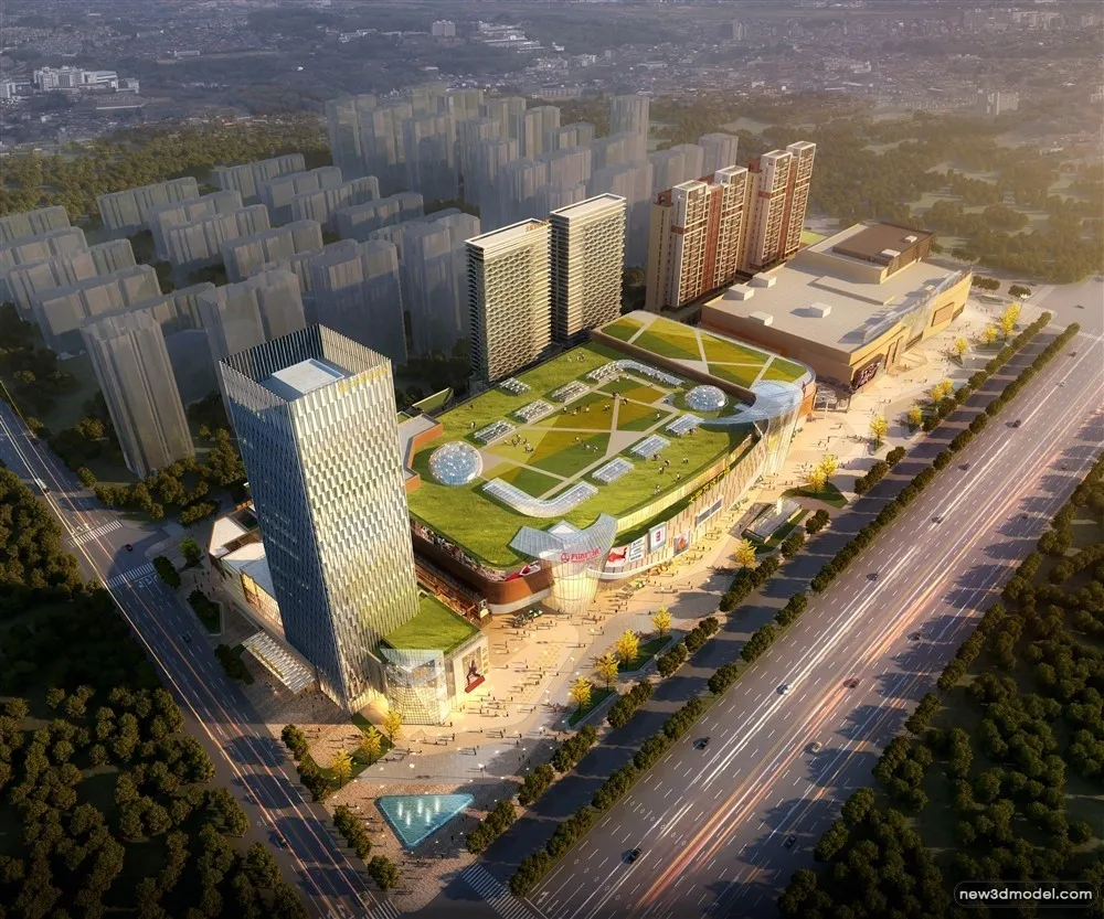 3D Models of Commercial Building – Exterior 3D Scenes – 205 – VRAY