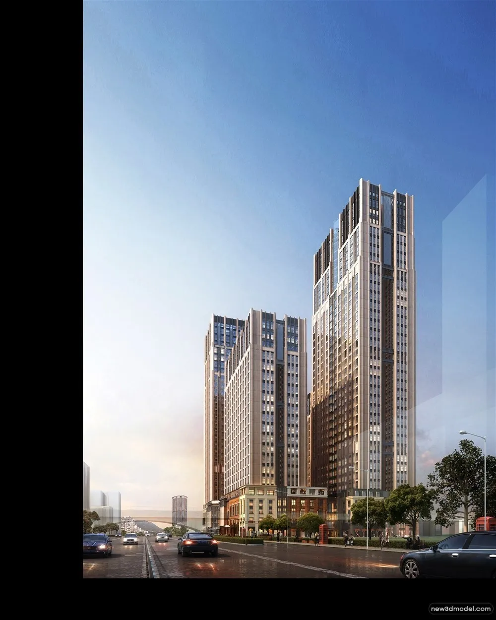 3D Models of Commercial Building – Exterior 3D Scenes – 206 – VRAY