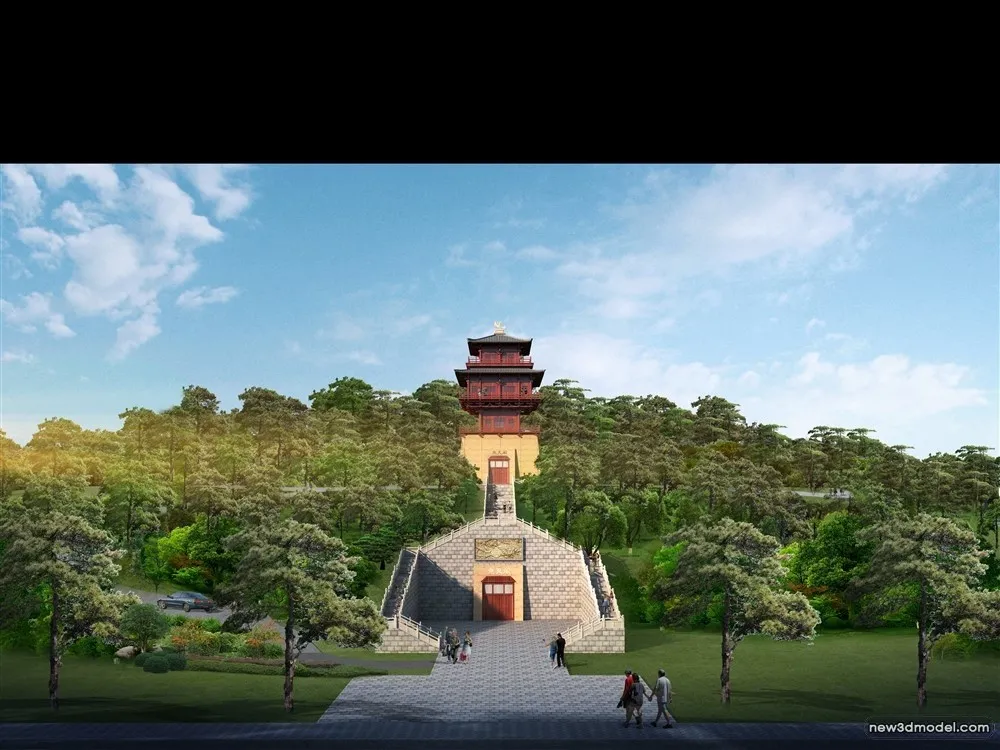 3D Models of Commercial Building – Exterior 3D Scenes – 210 – VRAY