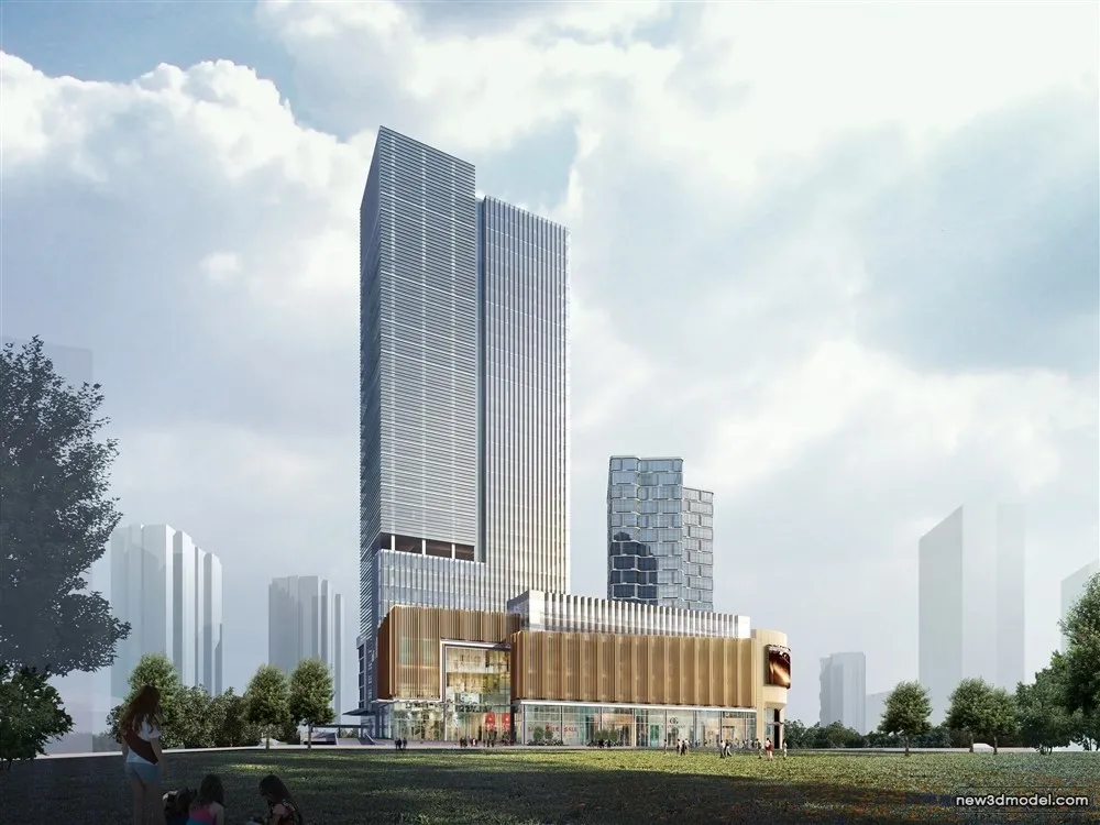 3D Models of Commercial Building – Exterior 3D Scenes – 211 – VRAY