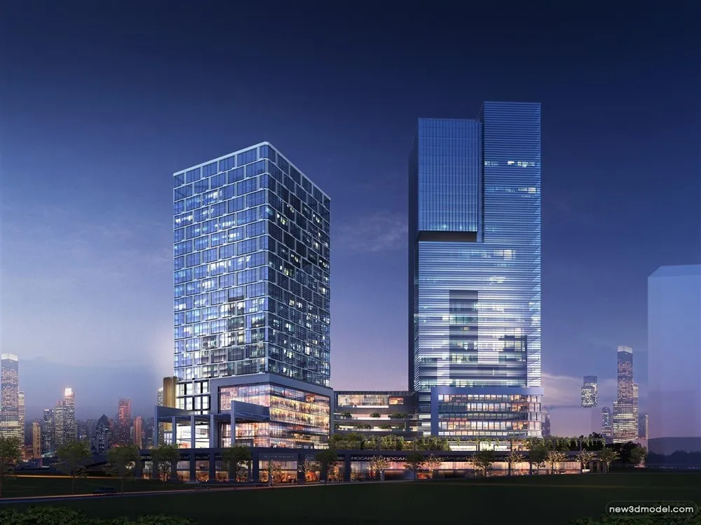 3D Models of Commercial Building – Exterior 3D Scenes – 212 – VRAY