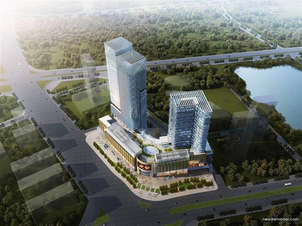 3D Models of Commercial Building – Exterior 3D Scenes – 213 – VRAY