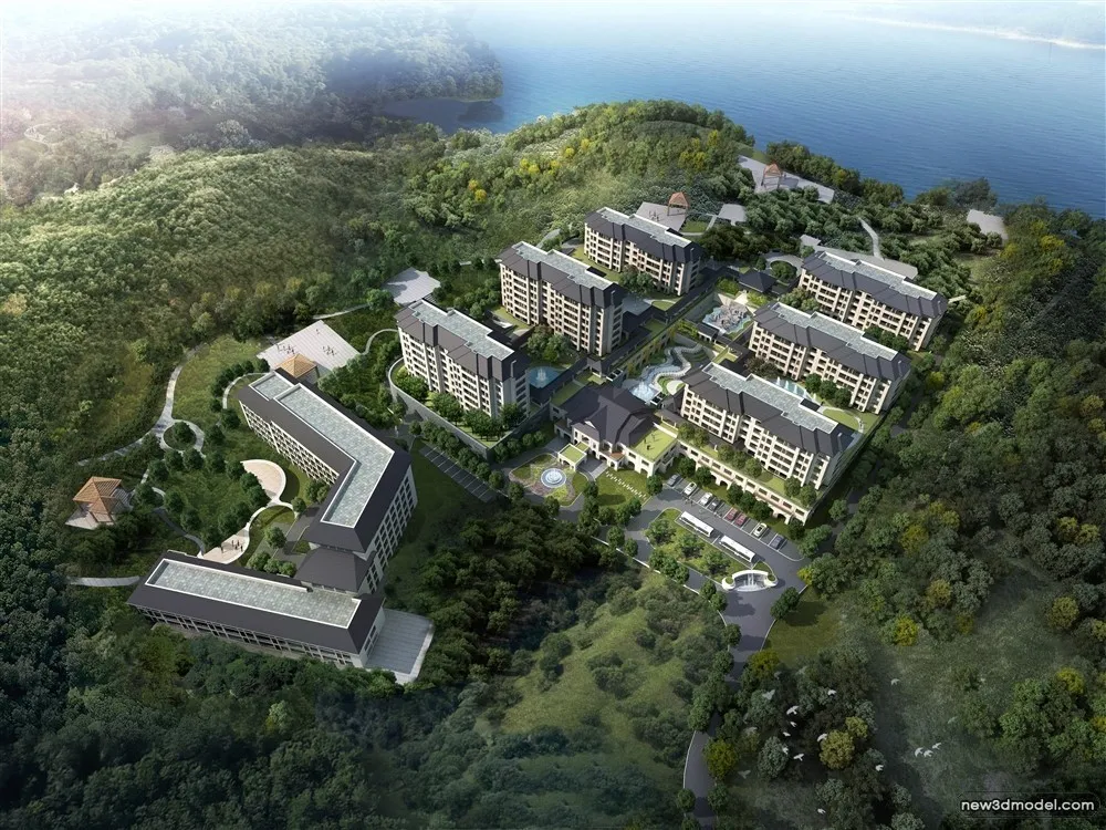 3D Models of Commercial Building – Exterior 3D Scenes – 216 – VRAY