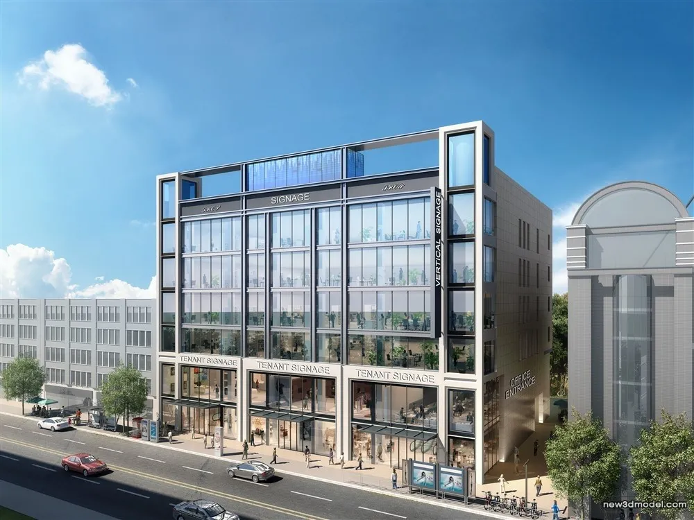 3D Models of Commercial Building – Exterior 3D Scenes – 218 – VRAY