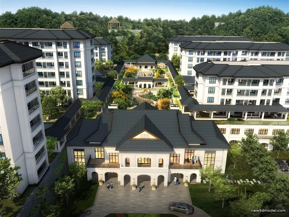 3D Models of Commercial Building – Exterior 3D Scenes – 219 – VRAY