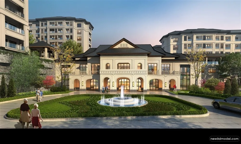 3D Models of Commercial Building – Exterior 3D Scenes – 220 – VRAY