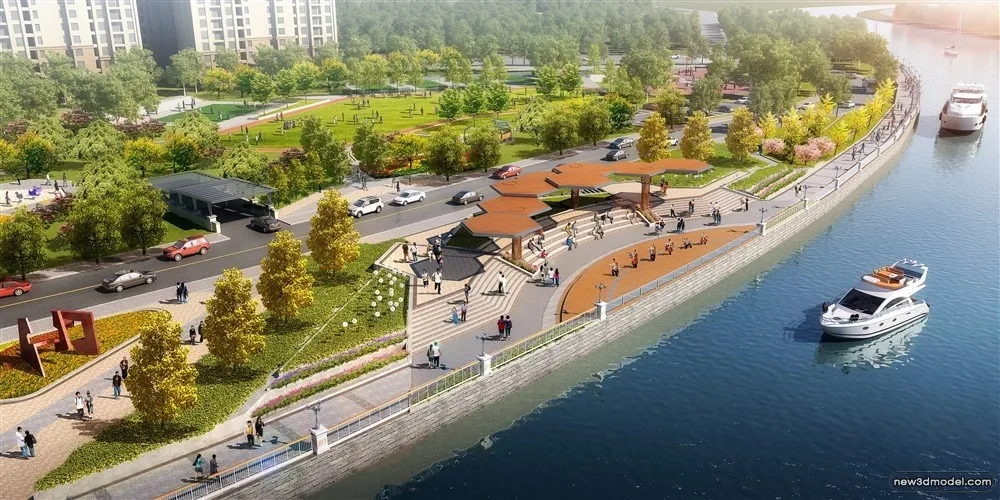 3D Models of Commercial Building – Exterior 3D Scenes – 222 – VRAY