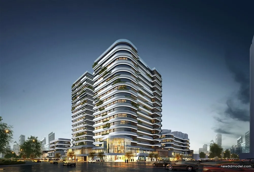 3D Models of Commercial Building – Exterior 3D Scenes – 229 – VRAY