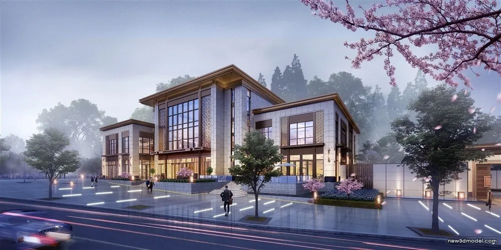 3D Models of Commercial Building – Exterior 3D Scenes – 232 – VRAY