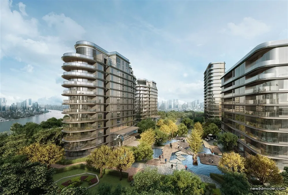 3D Models of Commercial Building – Exterior 3D Scenes – 238 – VRAY