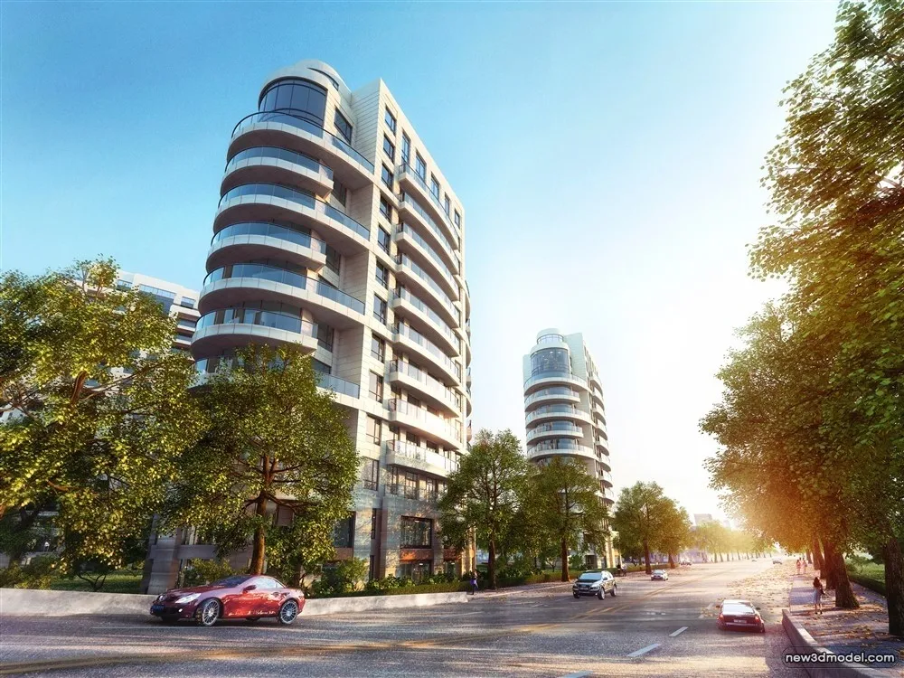 3D Models of Commercial Building – Exterior 3D Scenes – 240 – VRAY