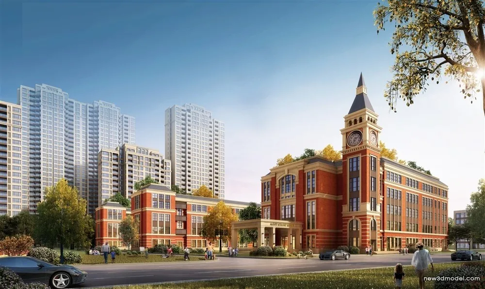 3D Models of Commercial Building – Exterior 3D Scenes – 243 – VRAY