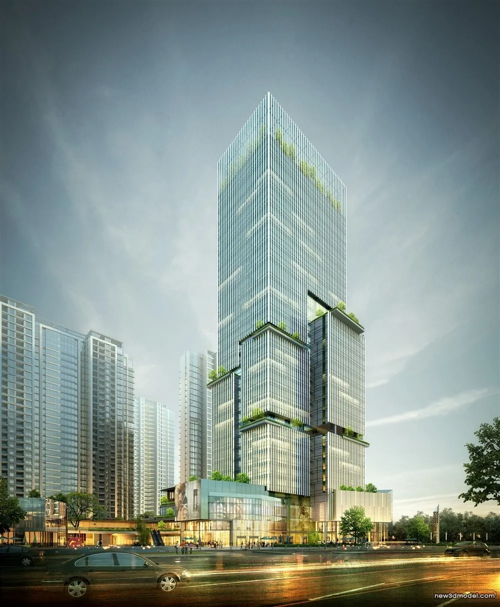 3D Models of Commercial Building – Exterior 3D Scenes – 244 – VRAY