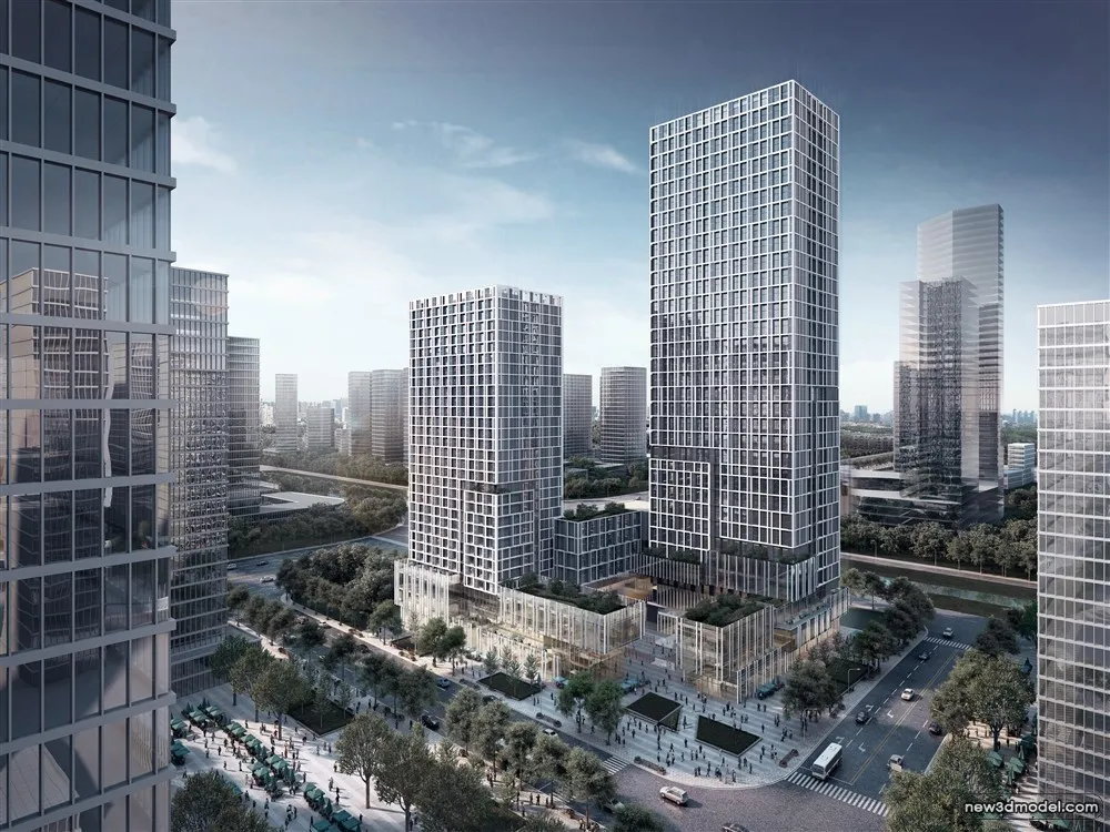 3D Models of Commercial Building – Exterior 3D Scenes – 246 – VRAY