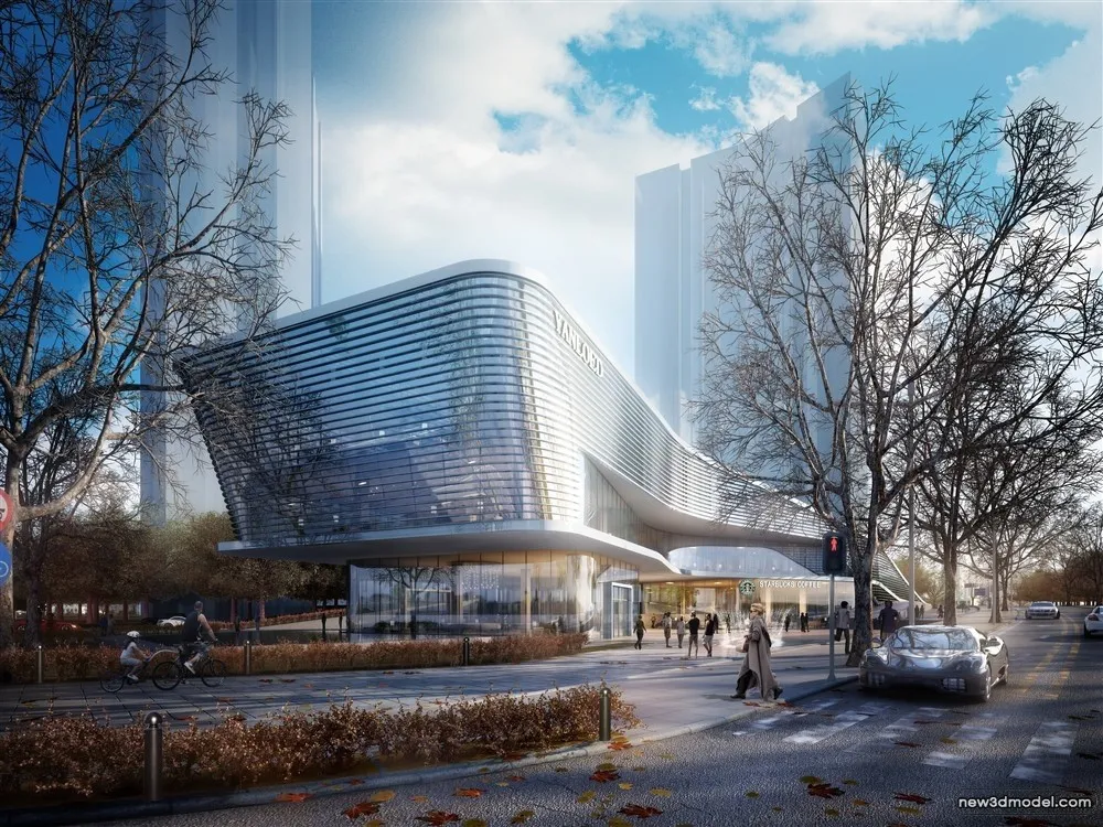 3D Models of Commercial Building – Exterior 3D Scenes – 247 – VRAY